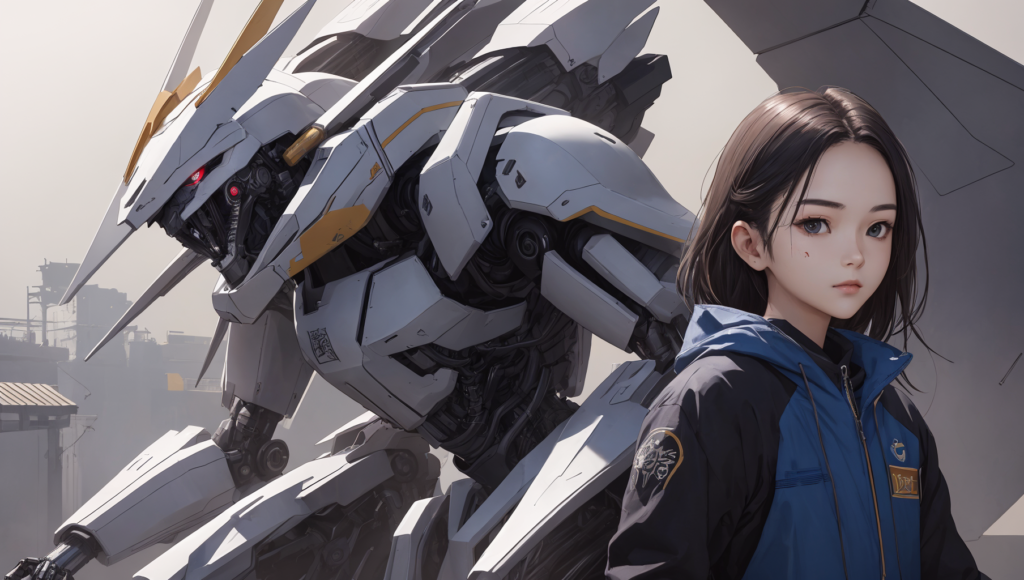 Picture of Sci-Fi robo and a girl